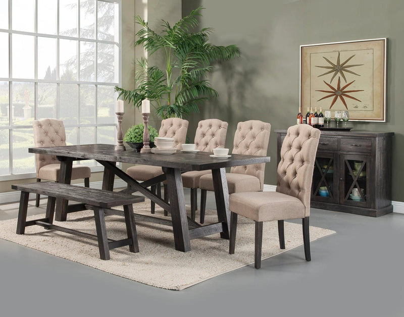 Alpine Furniture Newberry Salvage Grey 6PC Dining Table Set ALPN-1468-DR SET