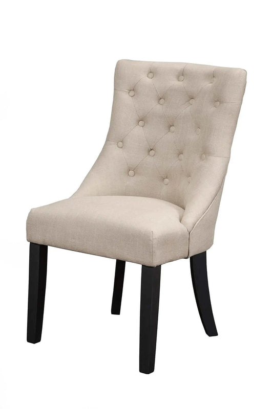 Alpine Furniture Prairie Cream Linen Set of 2 Upholstered Side Chairs 1568-02