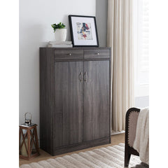 ID International Distressed Grey 2 door Shoe Cabinet 161569