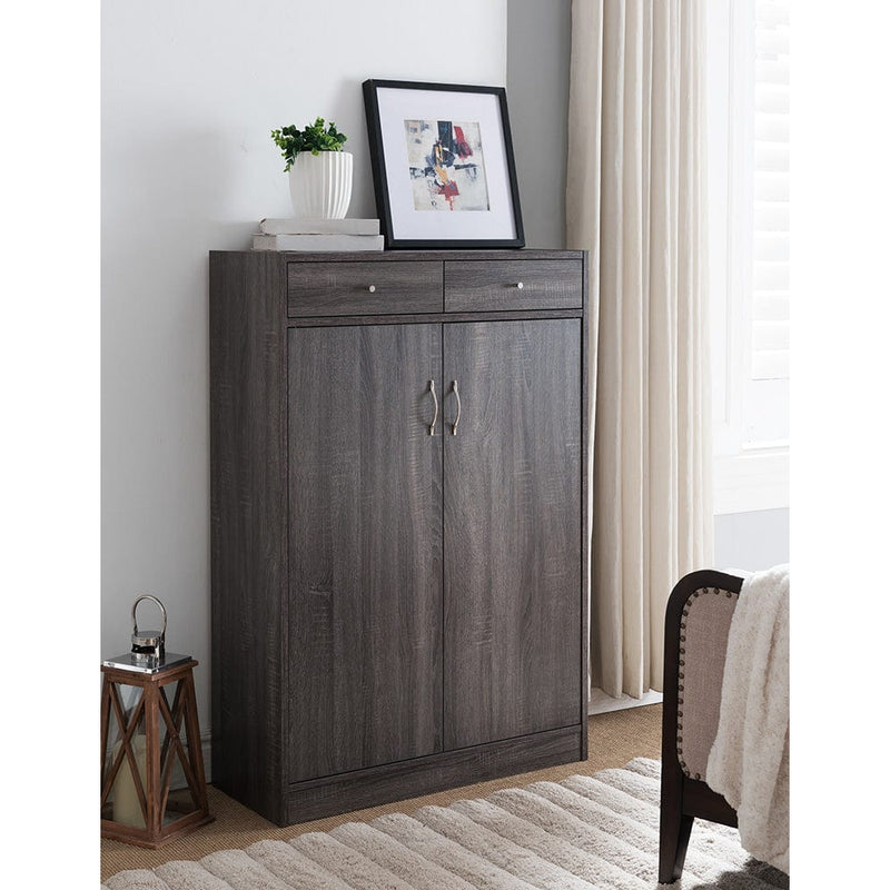 ID International Distressed Grey 2 door Shoe Cabinet 161569