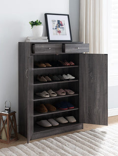ID International Distressed Grey 2 door Shoe Cabinet 161569