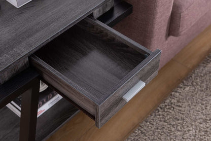 ID International Distressed Grey & Black End Table 182339ET