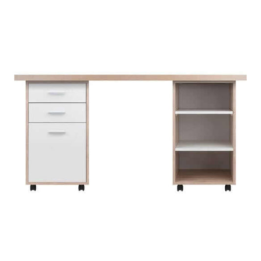 Winsome Kenner 3-Pc Modular Reclaimed Wood and White Desk Set 18361