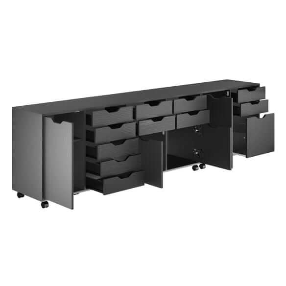 Winsome Halifax 3-Pc Black Cabinet Set with File Drawer 20361