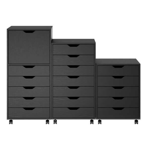 Winsome Halifax 3-Pc Black Multi-Drawer Storage Cabinet Set 20395