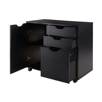 Winsome Halifax 2-Section Black Mobile Filing Cabinet 20431