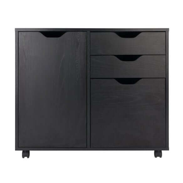 Winsome Halifax 2-Section Black Mobile Filing Cabinet 20431