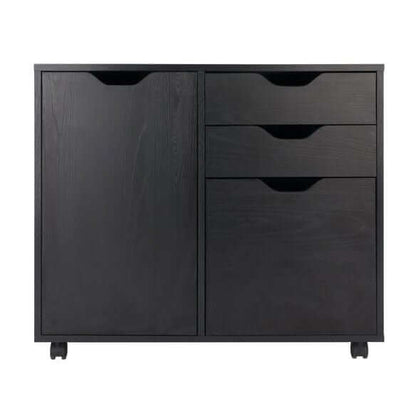 Winsome Halifax 2-Section Black Mobile Filing Cabinet 20431
