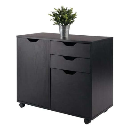 Winsome Halifax 2-Section Black Mobile Filing Cabinet 20431