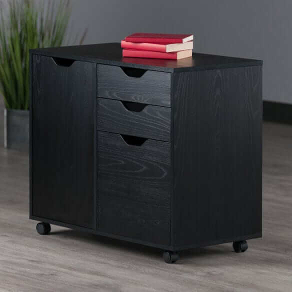 Winsome Halifax 2-Section Black Mobile Filing Cabinet 20431