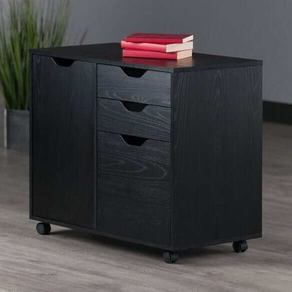 Winsome Halifax 2-Section Black Mobile Filing Cabinet 20431