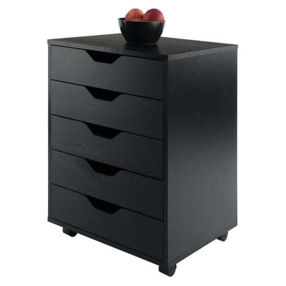 Winsome Halifax 5-Drawer Black Mobile Cabinet 20519