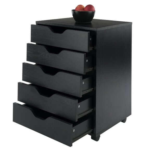Winsome Halifax 5-Drawer Black Mobile Cabinet 20519