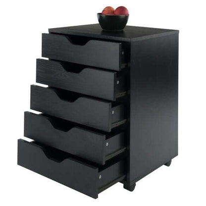 Winsome Halifax 5-Drawer Black Mobile Cabinet 20519