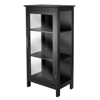 Winsome Wood Poppy Black Display Cabinet w/Glass Door 20523