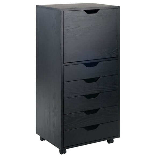 Winsome Halifax 5-Drawer Black Storage Mobile Cabinet 20616