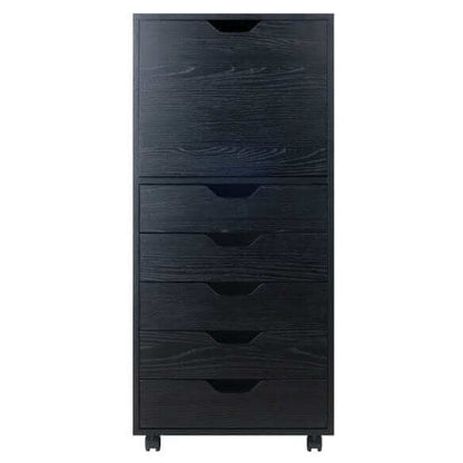 Winsome Halifax 5-Drawer Black Storage Mobile Cabinet 20616