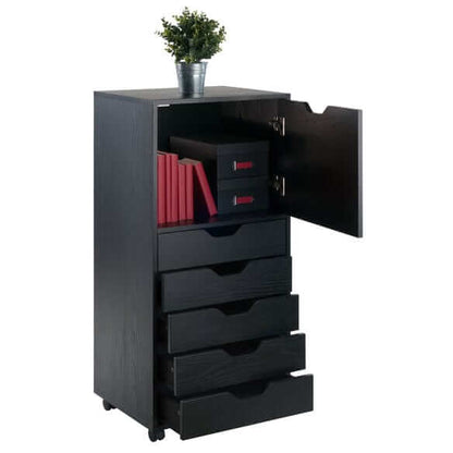Winsome Halifax 5-Drawer Black Storage Mobile Cabinet 20616