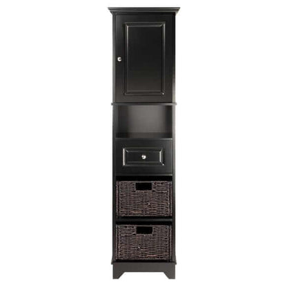 Winsome Wyatt Blk & Chocolate 3-Pc Storage Cabinet w/ 2 Foldable Baskets 20618