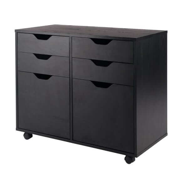 Winsome Halifax 2-Door, 4-Drawer Black Mobile Cabinet 20622