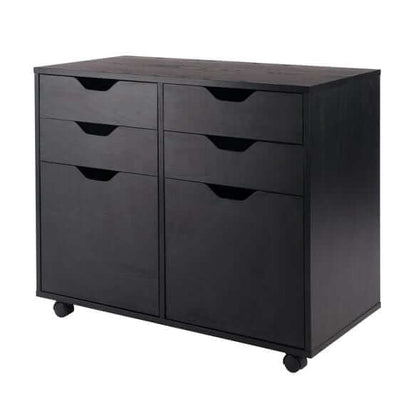 Winsome Halifax 2-Door, 4-Drawer Black Mobile Cabinet 20622