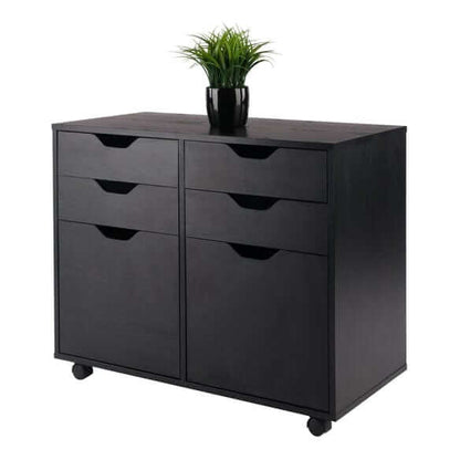 Winsome Halifax 2-Door, 4-Drawer Black Mobile Cabinet 20622