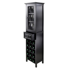 Winsome Burgundy Black 15 bottle Wine Display Tower 20667