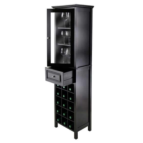 Winsome Burgundy Black 15 bottle Wine Display Tower 20667