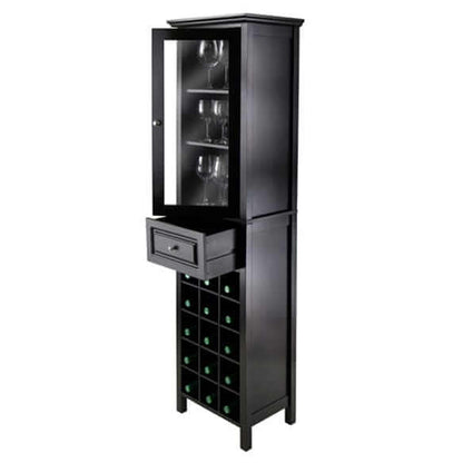 Winsome Burgundy Black 15 bottle Wine Display Tower 20667