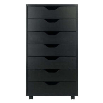 Winsome Halifax 7-Drawer Black Mobile Cabinet 20792