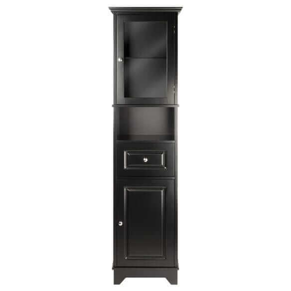 Winsome Wyatt Blk & Chocolate 3-Pc Storage Cabinet w/ 2 Foldable Baskets 20618