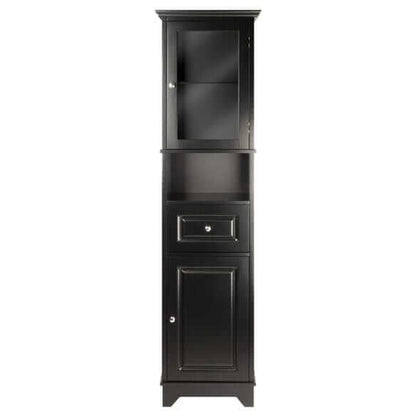 Winsome Wyatt Blk & Chocolate 3-Pc Storage Cabinet w/ 2 Foldable Baskets 20618