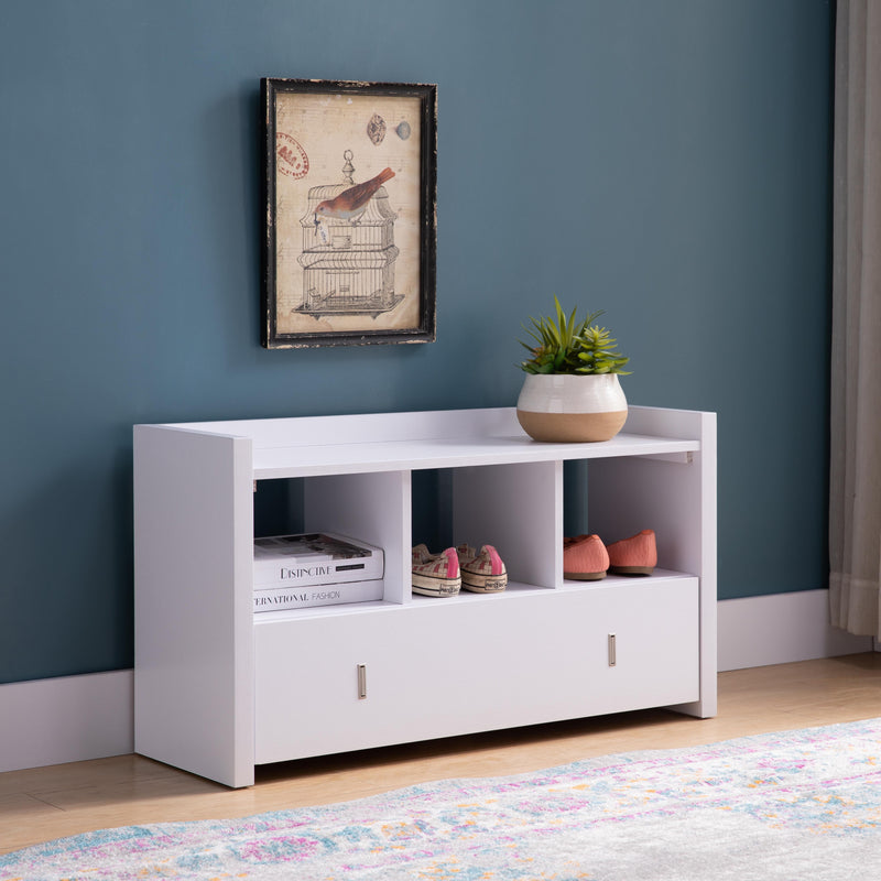 ID International White Shoe Entry Bench 223075