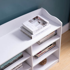 ID International White 9 Shelf Shoe Entry Bench 223076