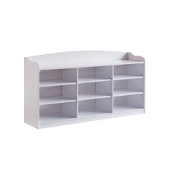 ID International White 9 Shelf Shoe Entry Bench 223076