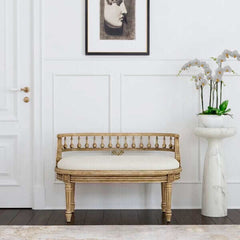 Butler Specialty Hathaway Beige Upholstered & Wd Accent Bench 2625424