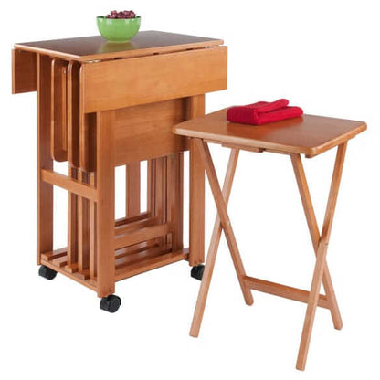 Winsome Wood Sophia 5-Pc Teak Drop Leaf Top Snack Table Set 33720