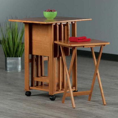 Winsome Wood Sophia 5-Pc Teak Drop Leaf Top Snack Table Set 33720