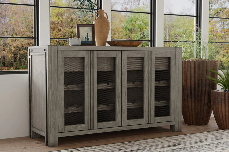 Alpine Furniture Gray & Black Fallon Solid Pine Sideboard 3394-04