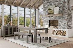 Alpine Furniture Gray & Black Fallon Solid Pine Dining Table 3394-01