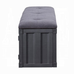 ACME Cargo Gray Fabric & Gunmetal Finish Bench 35927