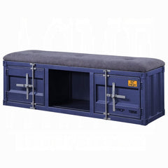 ACME Grey & Blue Cargo Storage Bench 35942