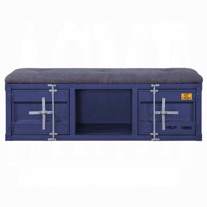 ACME Grey & Blue Cargo Storage Bench 35942