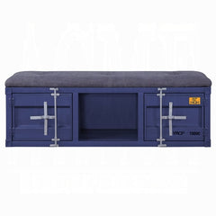 ACME Grey & Blue Cargo Storage Bench 35942