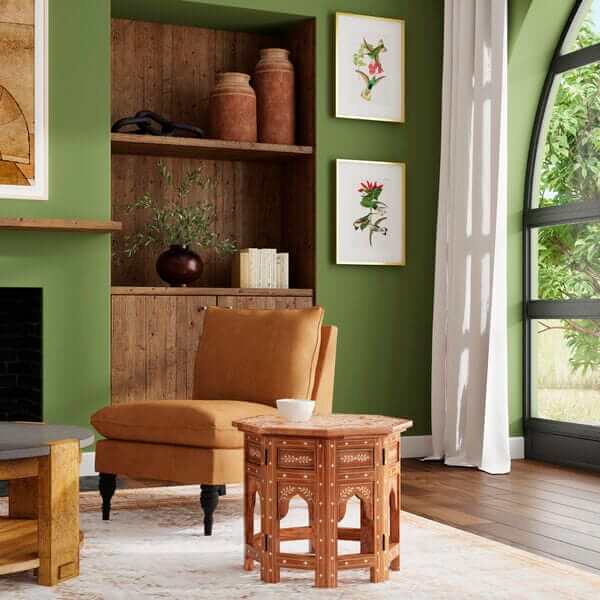 Butler Specialty Medium Brown Rashmi Wood & Bone Inlay Accent Table 3596338