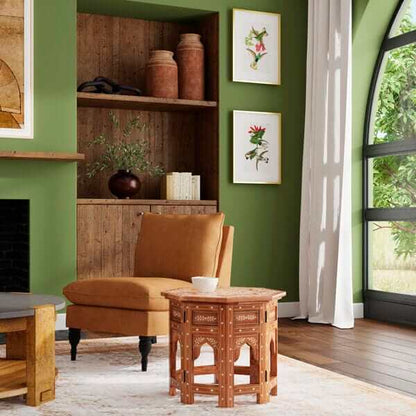 Butler Specialty Medium Brown Rashmi Wood & Bone Inlay Accent Table 3596338