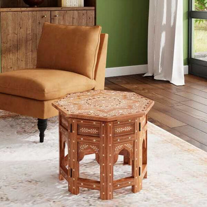 Butler Specialty Medium Brown Rashmi Wood & Bone Inlay Accent Table 3596338