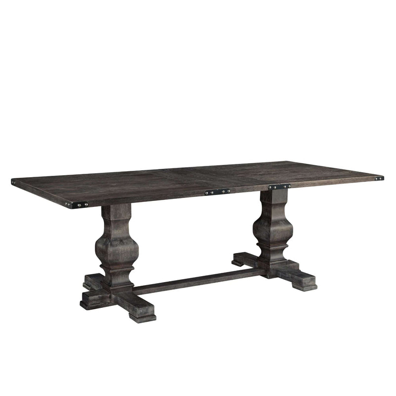 Alpine Furniture Manchester Charcoal Trestle Wood Dining Table 3868CHA-01