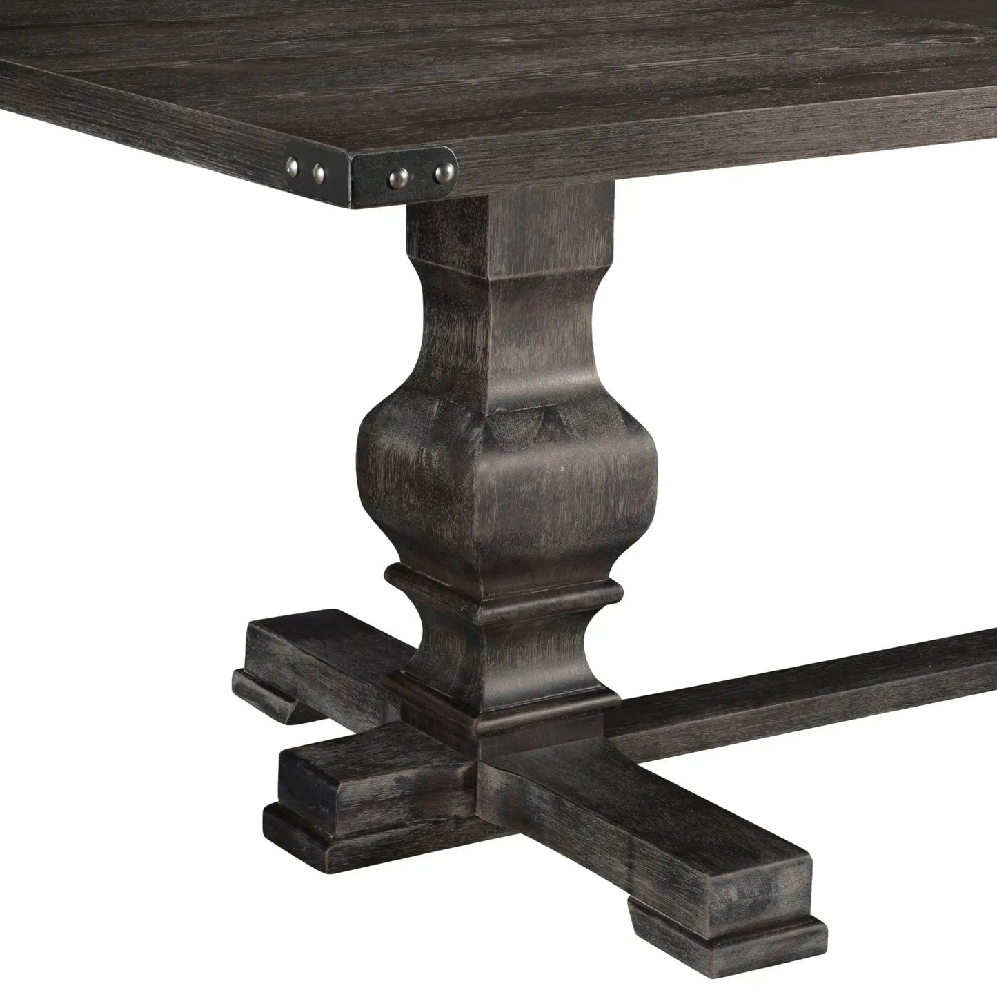 Alpine Furniture Manchester Charcoal Trestle Wood Dining Table 3868CHA-01