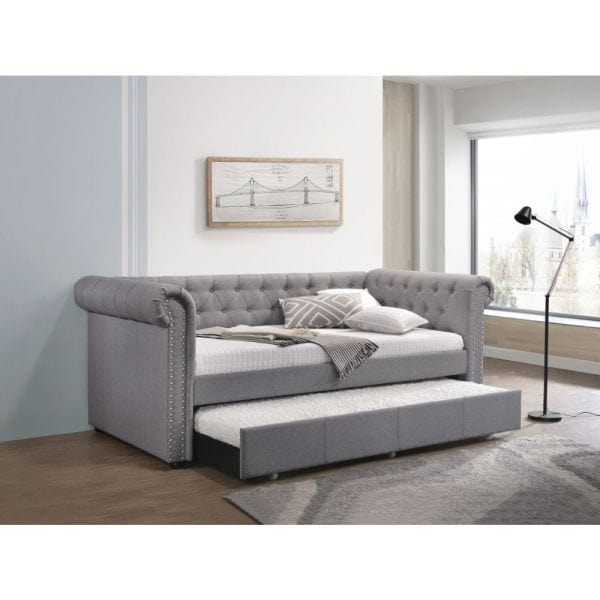 ACME Justice Twin Size Smoke Gray Daybed & Trundle 39405